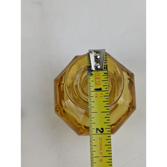 Vintage MCM Amber Gold Glass Perfume Bottle With Stopper, 4" tall - Picture 10 of 12